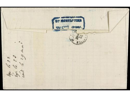 ✉ FRANCIA. Yv. 25 (15), 37. 1872. VALENCE a MARSEILLE. 1 cto