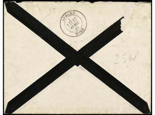 ✉ RUMANIA. 1884. BUCAREST a FRANCIA circulada sin sellos y t