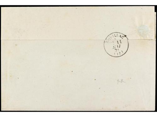 ✉ FRANCIA. Yv. 43 (34). 1871. Circulada a ROUILLAC. 10 cts. 