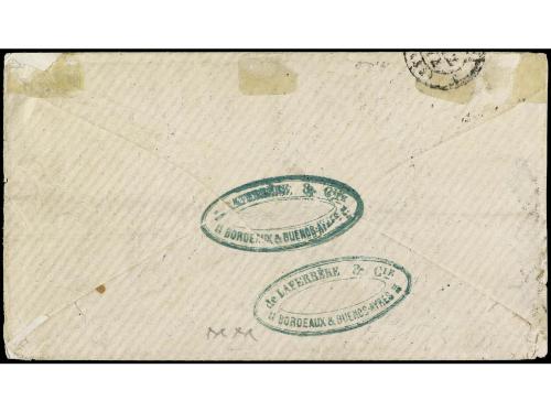 ✉ FRANCIA. Yv. 57, 58 (2). 1874. BUENOS AIRES a BORDEAUX. Ci