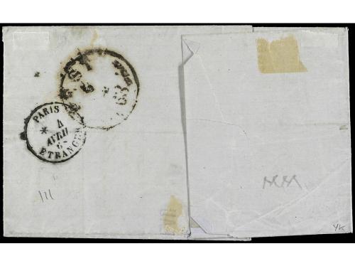 ✉ FRANCIA. Yv. 31, 32 (4). 1863. ROUEN a PEST (Hungría). 40 