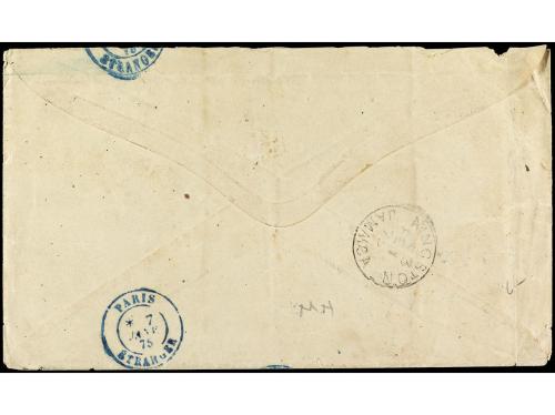 ✉ FRANCIA. Yv. 57, 58 (2). 1875. LE HAVRE a KINGSTON (Jamaic
