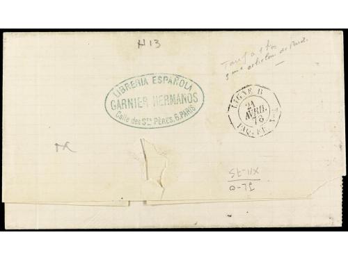 ✉ FRANCIA. Yv. 38 (2), 75, 77. 1878. PARIS a LA HABANA (Cuba