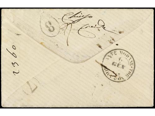 ✉ FRANCIA. Yv. 25, 27 (5). 1872. Sobre circulado a MILÁN (It