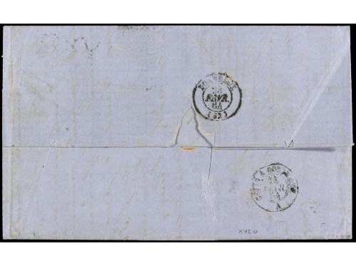 ✉ FRANCIA. Yv. 24 (7). 1864. MARSEILLE a RIO DE JANEIRO. 80 