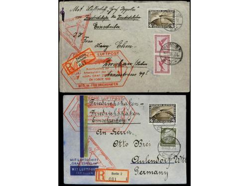 ° ✉ Ed. 42A/C. 1933. Tres cartas circuladas por el GRAF ZEPP