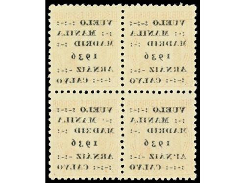 ** ESPAÑA. Ed. 741 (4). 30 cts. rojo. Bloque de 4 variedad S