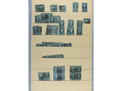 ESPAÑA. EMISIONES 1855-59. Entre Edifil 40 a 50. Stock monta