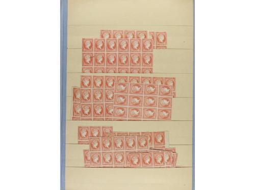 ESPAÑA. EMISIONES 1855-59. Entre Edifil 40 a 50. Stock monta