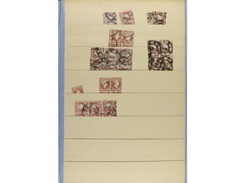 ESPAÑA. EMISIONES 1855-59. Entre Edifil 40 a 50. Stock monta