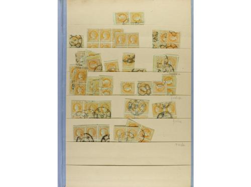 ESPAÑA. EMISIONES 1860-1861, entre Edifil 51 a 56. Stock mon