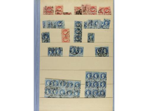 ESPAÑA. EMISIONES 1860-1861, entre Edifil 51 a 56. Stock mon