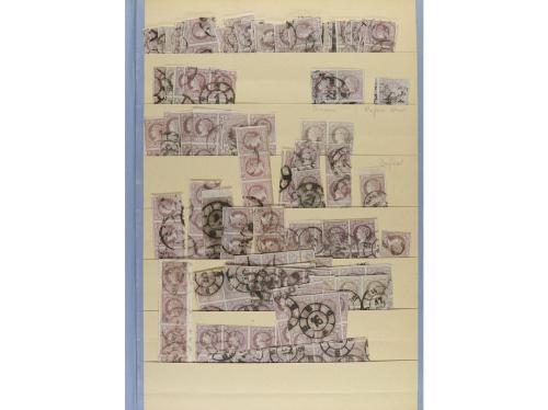 ESPAÑA. EMISIONES 1860-1861, entre Edifil 51 a 56. Stock mon