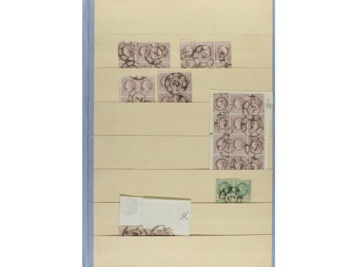 ESPAÑA. EMISIONES 1860-1861, entre Edifil 51 a 56. Stock mon