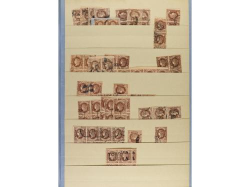 **/° ESPAÑA. Ed. 57/62. EMISIÓN 1862. Stock montado en hojas