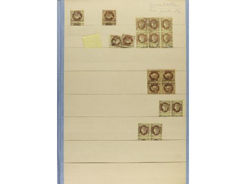 **/° ESPAÑA. Ed. 57/62. EMISIÓN 1862. Stock montado en hojas