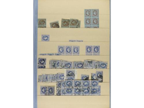 **/° ESPAÑA. Ed. 63/68. EMISIÓN 1864. Stock montado en hojas