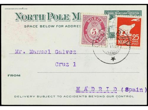 ✉ ESPAÑA. Ed. 315, 319. 1925 (18-VI). MADRID a KINGS-BAY (No