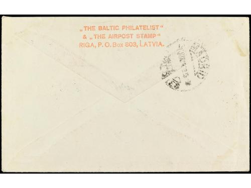 ✉ LETONIA. Yv. A 25/29. 1933. RIGA a MADRID. Serie completa 