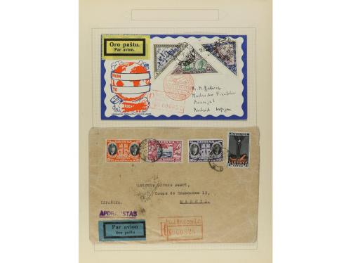 ✉ LITUANIA. 1931-36. Conjunto de 4 cartas circuladas por Cor
