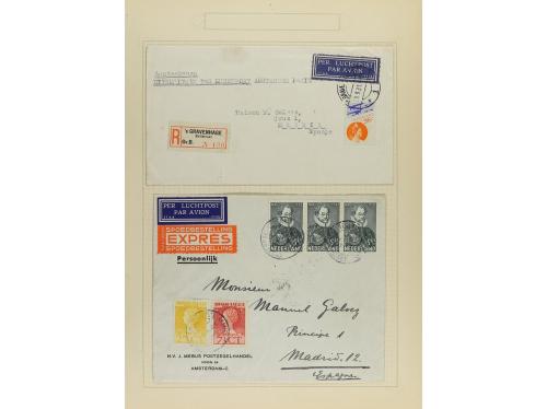 ✉ LOTES y COLECCIONES. 1928-33. HOLANDA. Conjunto de 9 carta