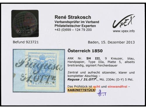 ° Δ AUSTRIA. 1850-59. SELECCIÓN de 14 sellos en usado con ma