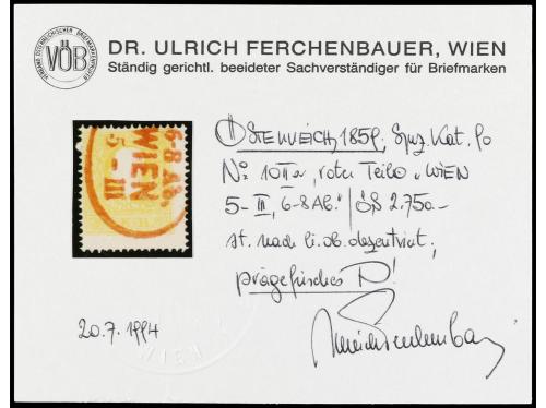 ° Δ AUSTRIA. 1850-59. SELECCIÓN de 14 sellos en usado con ma