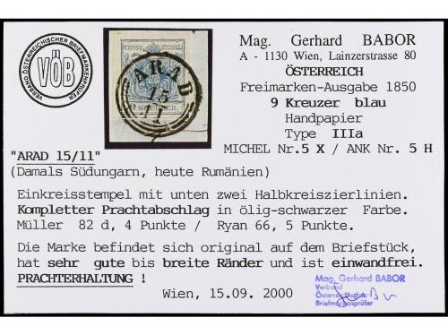 ° Δ AUSTRIA. 1850-59. SELECCIÓN de 14 sellos en usado con ma