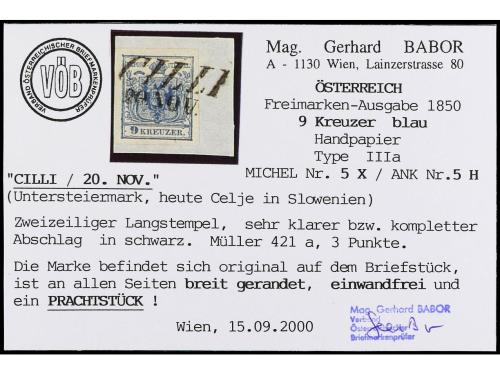 ° Δ AUSTRIA. 1850-59. SELECCIÓN de 14 sellos en usado con ma