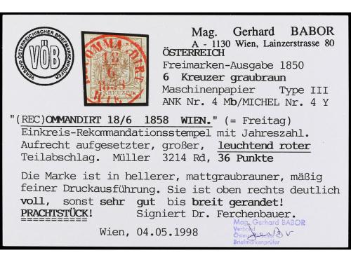 ° Δ AUSTRIA. 1850-59. SELECCIÓN de 14 sellos en usado con ma