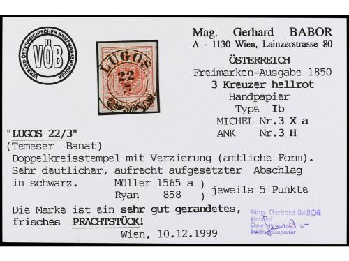 ° Δ AUSTRIA. 1850-59. SELECCIÓN de 14 sellos en usado con ma