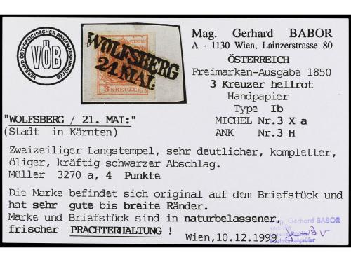 ° Δ AUSTRIA. 1850-59. SELECCIÓN de 14 sellos en usado con ma