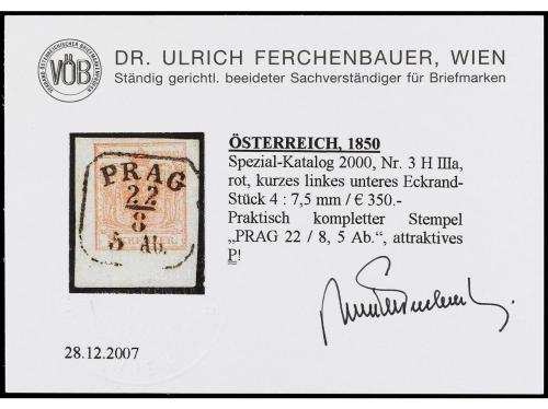 ° Δ AUSTRIA. 1850-59. SELECCIÓN de 14 sellos en usado con ma