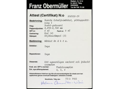 ° SUECIA. Yv. S 1. 1856-62. SERVICIO. (1 sk.) negro. MAGNÍFI