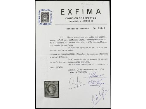 ° ESPAÑA. Ed. 54. 19 cuartos castaño. BONITO EJEMPLAR. Cert.