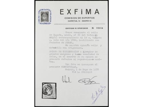 ° ESPAÑA. Ed. 66. 19 cuartos lila. Mat. JEREZ / CADIZ. PRECI