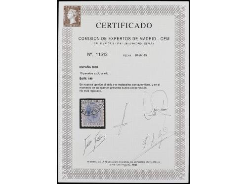 ° ESPAÑA. Ed. 199. 10 ptas. azul, mat. AMBULANTE/CORUÑA. Exc