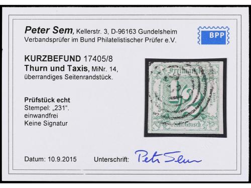 ° ALEMANIA ANTIGUOS ESTADOS: TOUR Y TAXIS. Yv. 8. 1859. 1/2 