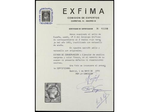 ° ESPAÑA. Ed. 8. 2 reales naranja, mat. araña dejando la car