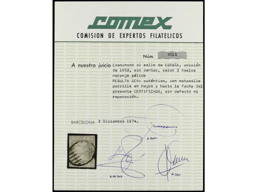 ° ESPAÑA. Ed. 14. 2 reales naranja pálido. Grandes márgenes 