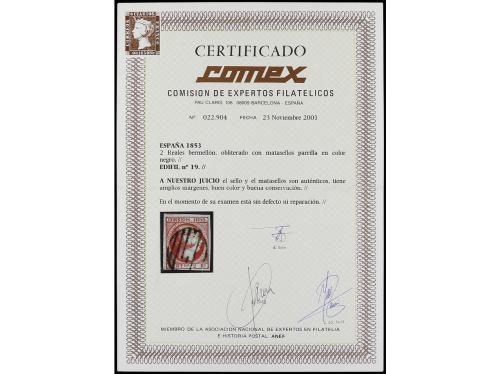° ESPAÑA. Ed. 19. 2 reales bermellón. MAGNÍFICO EJEMPLAR. Ce