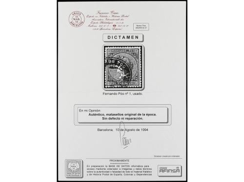 ° COLONIAS ESPAÑOLAS: FERNANDO POO. Ed. 1. 20 cts. castaño. 