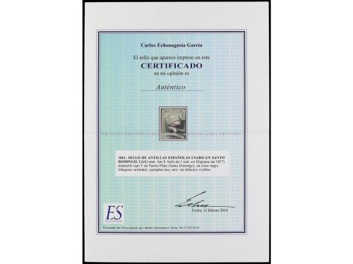 ° CUBA. 1 real verde (Ant. 8). Mat. óvalo con Cruz en el int