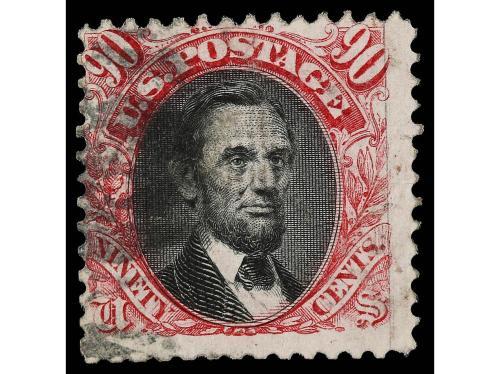° ESTADOS UNIDOS. Yv. 36/38. 1869. 24 ctvos., 30 ctvos. y 90