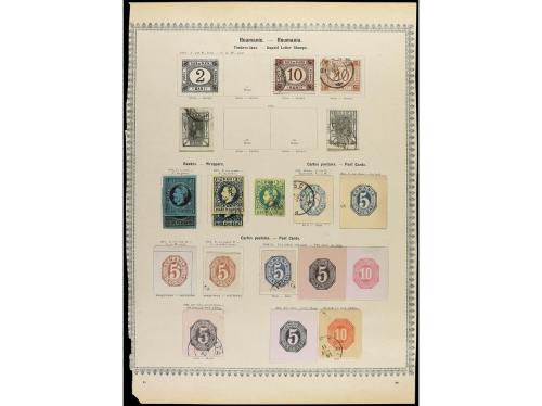 RUMANIA. 1858-85. Tres páginas de álbum con sellos nuevos y 
