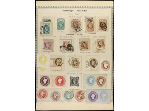 ° GRAN BRETAÑA. 1840-1885. Siete páginas de álbum con sellos