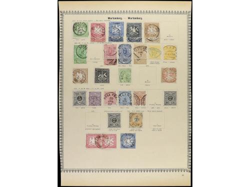 ° ALEMANIA ANTIGUOS ESTADOS: WURTEMBERG. 1851-80. Seis págin