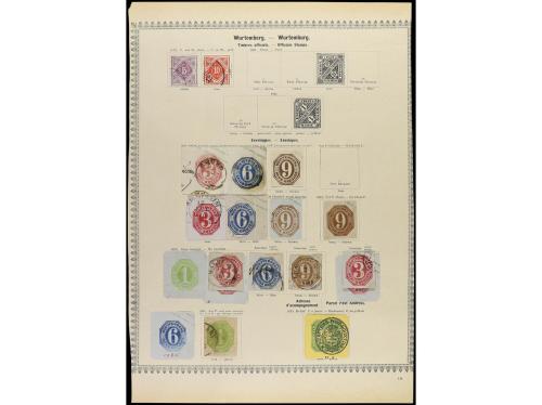 ° ALEMANIA ANTIGUOS ESTADOS: WURTEMBERG. 1851-80. Seis págin