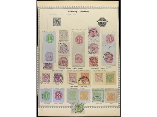 ° ALEMANIA ANTIGUOS ESTADOS: WURTEMBERG. 1851-80. Seis págin