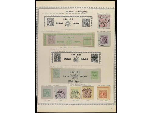 ° ALEMANIA ANTIGUOS ESTADOS: WURTEMBERG. 1851-80. Seis págin